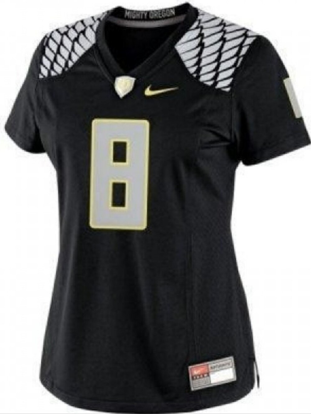 Nike OR Ducks Women's Black and Gold Oregon Football Jersey #8